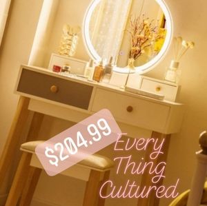 Touch screen 3 settings LED Vanity with stool